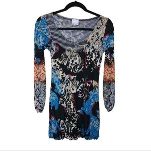 3/$20 Sunchan Long‎ Sleeve Multicolored Dress